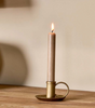 Hand Forged Iron Chamberstick Candle Holder - Brass Finish