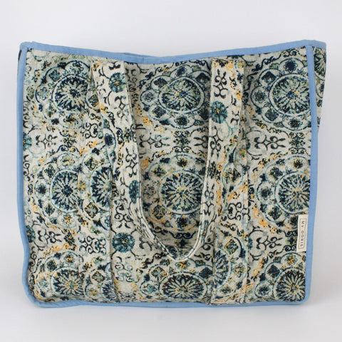 Blue Print Large Tote Bag