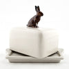 Butter Dish with Hare Quail Ceramics