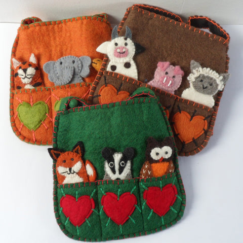 Handmade Puppet Bag - Woodland Animals - Fairtrade