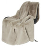 Faux Fur Blanket or Throw - Grey, Pink or Taupe