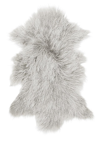 Stunning Tibetan Sheepskin Rug or Throw - Light Grey Snowtop