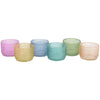 Assorted Jewel Coloured Recycled Glass Tealight Holders - Set of Six