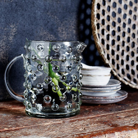 Dotty Glass Jug - Two Sizes - Greige - Home & Garden - Chiswick, London W4 