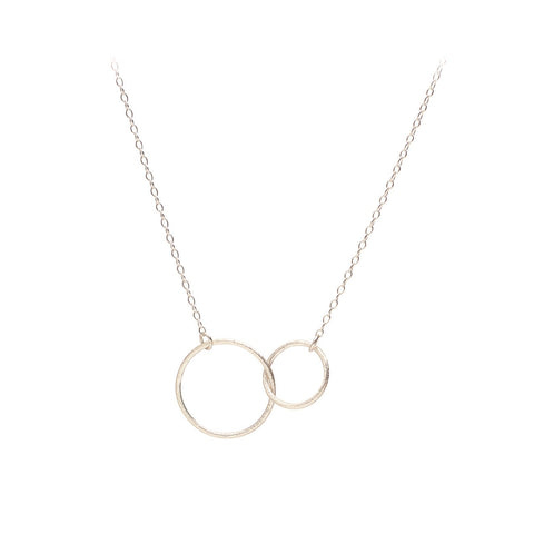Double Plain Interconnecting Circles Necklace - Silver - Pernille Corydon