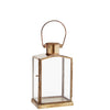 small antiqued brass and glass lantern
