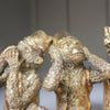Set of Three Antiqued Gold No Evil Monkeys - Greige - Home & Garden - Chiswick, London W4 